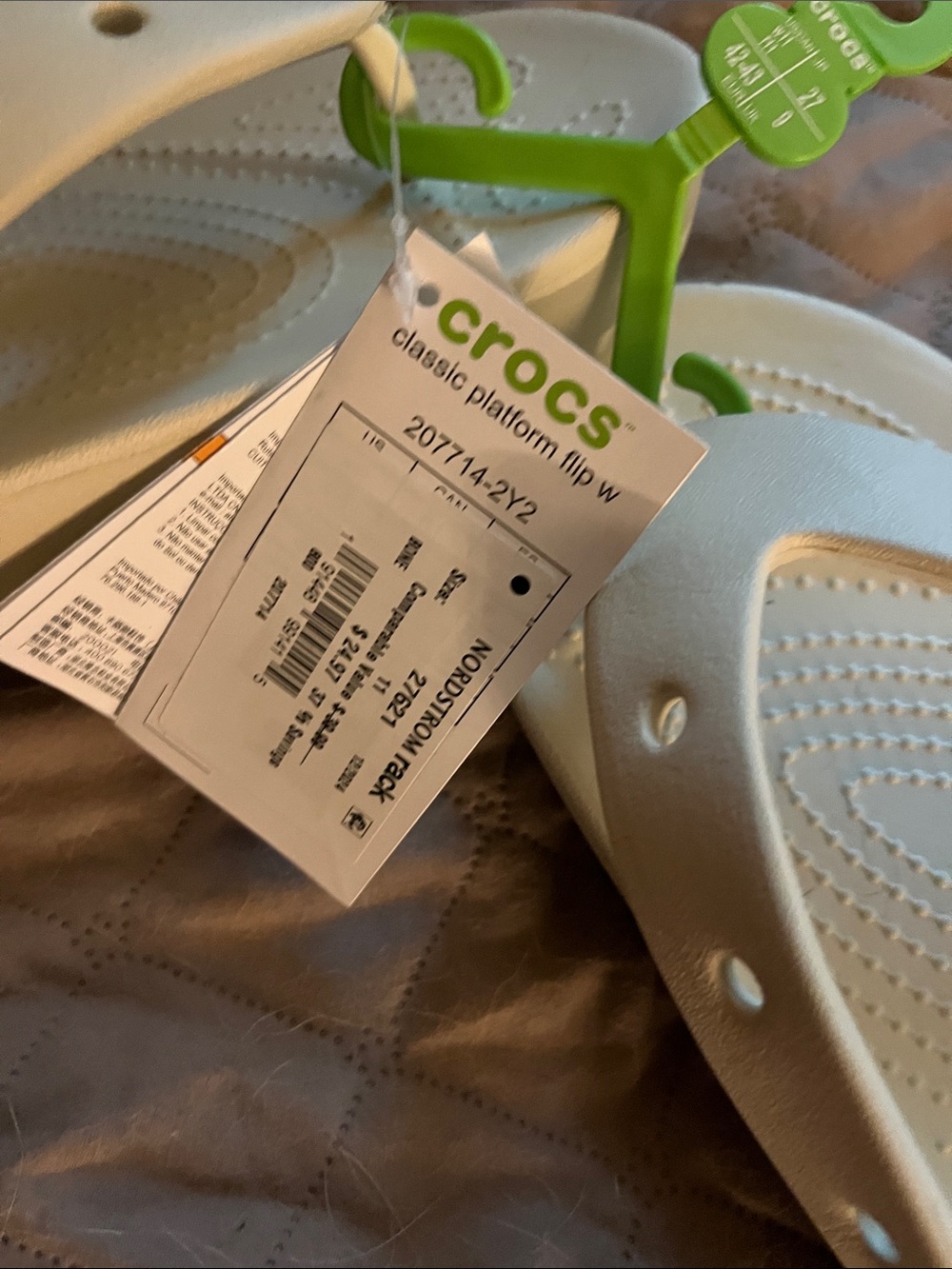 CROCS Women’s Flip Flop Sandals - Light Beige - Picture 2 of 5